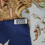 Hermès Carré 90 "Au Pays de Cocagne" Silk handkerchief in Navy Blue