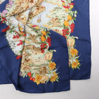 Hermès Carré 90 "Au Pays de Cocagne" Silk handkerchief in Navy Blue