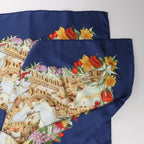 Hermès Carré 90 "Au Pays de Cocagne" Silk handkerchief in Navy Blue