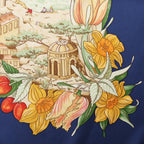 Hermès Carré 90 "Au Pays de Cocagne" Silk handkerchief in Navy Blue