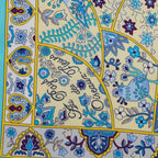 Hermès Carré 90 "Au Pays des Oiseaux Fleurs" Silk handkerchief in Blue