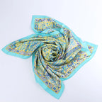 Hermès Carré 90 "Au Pays des Oiseaux Fleurs" Silk handkerchief in Blue