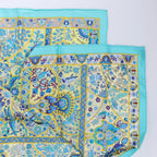 Hermès Carré 90 "Au Pays des Oiseaux Fleurs" Silk handkerchief in Blue