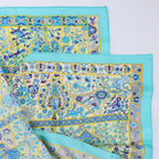 Hermès Carré 90 "Au Pays des Oiseaux Fleurs" Silk handkerchief in Blue
