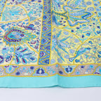Hermès Carré 90 "Au Pays des Oiseaux Fleurs" Silk handkerchief in Blue