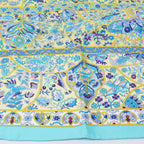 Hermès Carré 90 "Au Pays des Oiseaux Fleurs" Silk handkerchief in Blue
