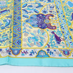 Hermès Carré 90 "Au Pays des Oiseaux Fleurs" Silk handkerchief in Blue
