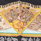 Hermès Carré 90 "Au Son du Tam Tam" Silk handkerchief in Black