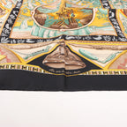 Hermès Carré 90 "Au Son du Tam Tam" Silk handkerchief in Black