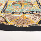 Hermès Carré 90 "Au Son du Tam Tam" Silk handkerchief in Black