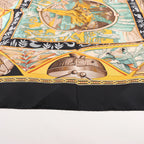 Hermès Carré 90 "Au Son du Tam Tam" Silk handkerchief in Black
