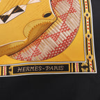 Hermès Carré 90 "Au Son du Tam Tam" Silk handkerchief in Black