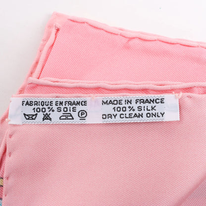 Hermès Carré 90 "Auteuil en Mai" Silk handkerchief in Pink