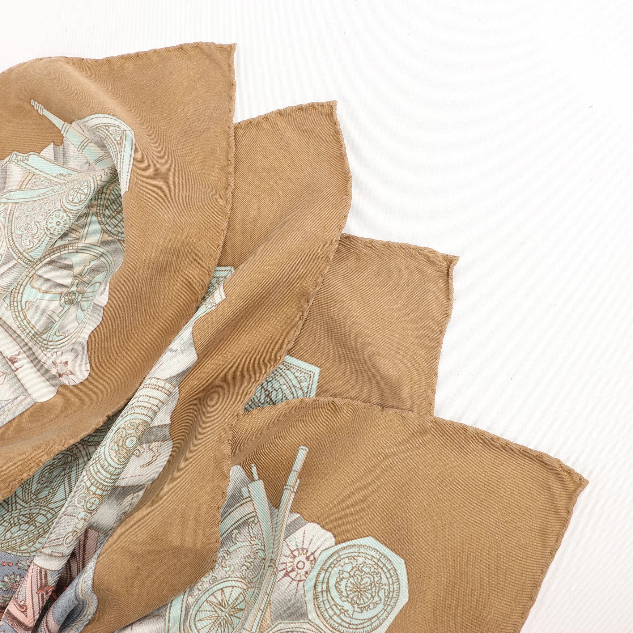 Hermès Carré 90 "Azulejos" Silk handkerchief in Brown