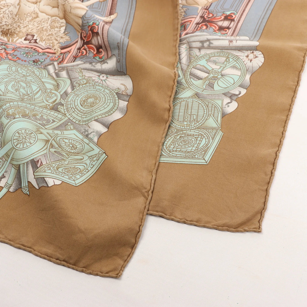 Hermès Carré 90 "Azulejos" Silk handkerchief in Brown
