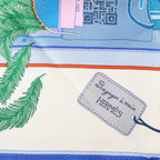 Hermès Carré 90 "BAGAGE A MAIN" Silk handkerchief in Blue