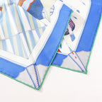 Hermès Carré 90 "BAGAGE A MAIN" Silk handkerchief in Blue