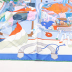 Hermès Carré 90 "BAGAGE A MAIN" Silk handkerchief in Blue