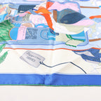 Hermès Carré 90 "BAGAGE A MAIN" Silk handkerchief in Blue