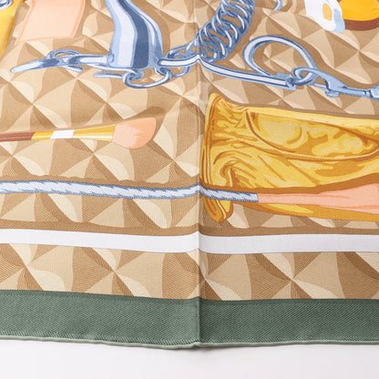 Hermès Carré 90 "BEAUTE COMPOSEE" Silk handkerchief in Green