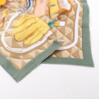 Hermès Carré 90 "BEAUTE COMPOSEE" Silk handkerchief in Green