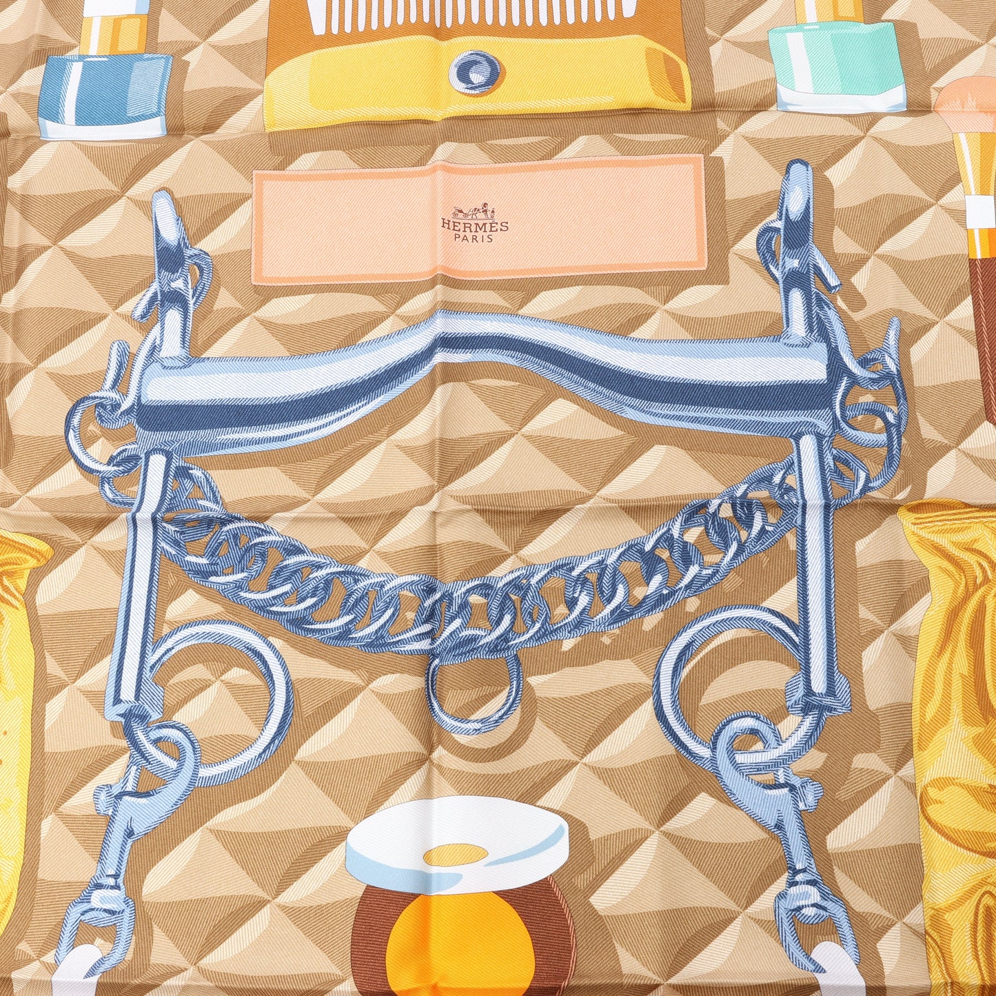 Hermès Carré 90 "BEAUTE COMPOSEE" Silk handkerchief in Green