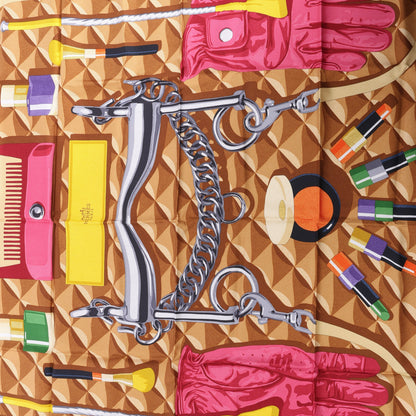 Hermès Carré 90 "BEAUTE COMPOSEE" Silk handkerchief in Orange