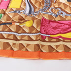 Hermès Carré 90 "BEAUTE COMPOSEE" Silk handkerchief in Orange