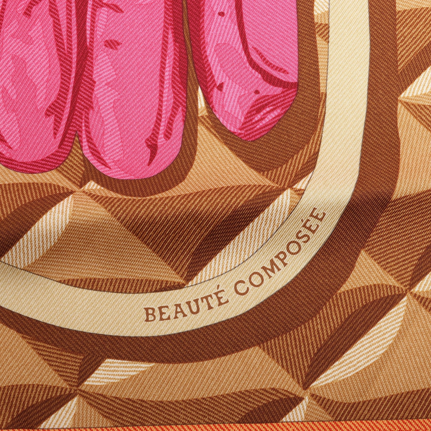 Hermès Carré 90 "BEAUTE COMPOSEE" Silk handkerchief in Orange