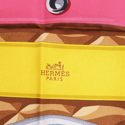 Hermès Carré 90 "BEAUTE COMPOSEE" Silk handkerchief in Orange