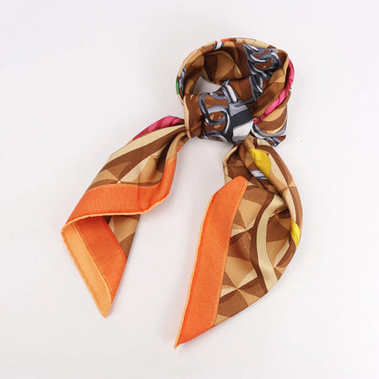 Hermès Carré 90 "BEAUTE COMPOSEE" Silk handkerchief in Orange