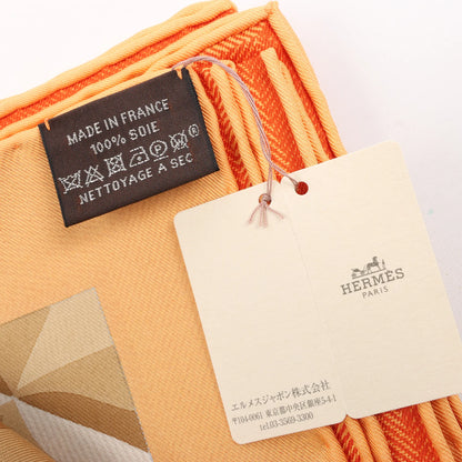 Hermès Carré 90 "BEAUTE COMPOSEE" Silk handkerchief in Orange