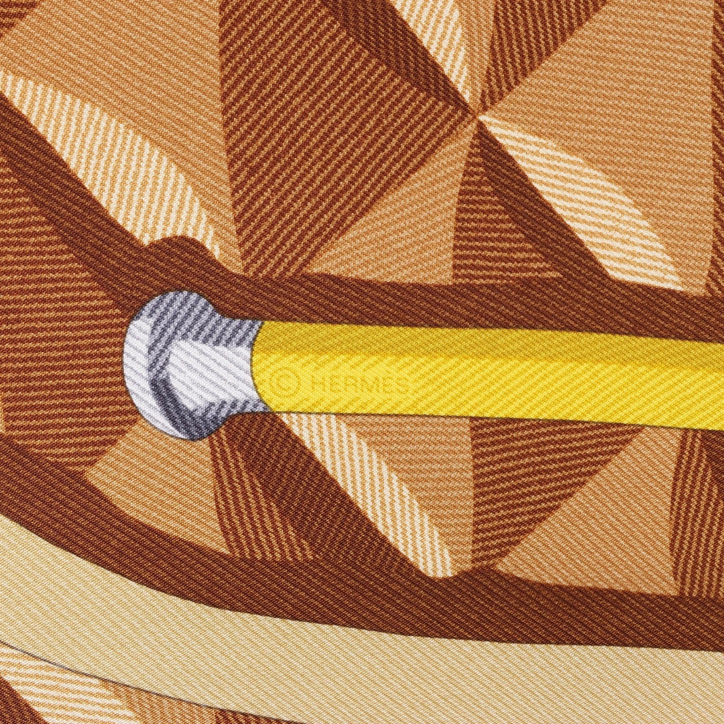 Hermès Carré 90 "BEAUTE COMPOSEE" Silk handkerchief in Orange