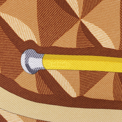 Hermès Carré 90 "BEAUTE COMPOSEE" Silk handkerchief in Orange