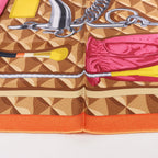 Hermès Carré 90 "BEAUTE COMPOSEE" Silk handkerchief in Orange