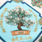 Hermès Carré 90 "BONSAI" Plissé Scarf Silk in Blue