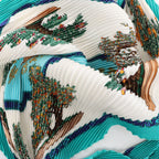 Hermès Carré 90 "BONSAI" Plissé Scarf Silk in Blue