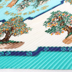 Hermès Carré 90 "BONSAI" Plissé Scarf Silk in Blue