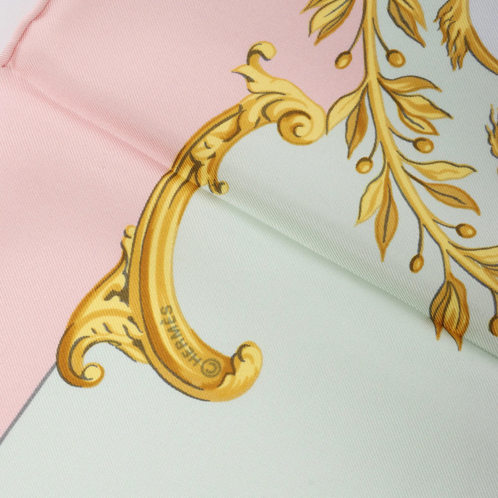 Hermès Carré 90 "BORDEAUX PORTE OCEANE" Silk handkerchief in Pink