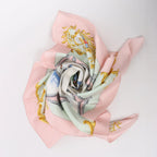 Hermès Carré 90 "BORDEAUX PORTE OCEANE" Silk handkerchief in Pink