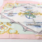 Hermès Carré 90 "BORDEAUX PORTE OCEANE" Silk handkerchief in Pink