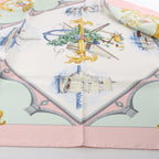 Hermès Carré 90 "BORDEAUX PORTE OCEANE" Silk handkerchief in Pink