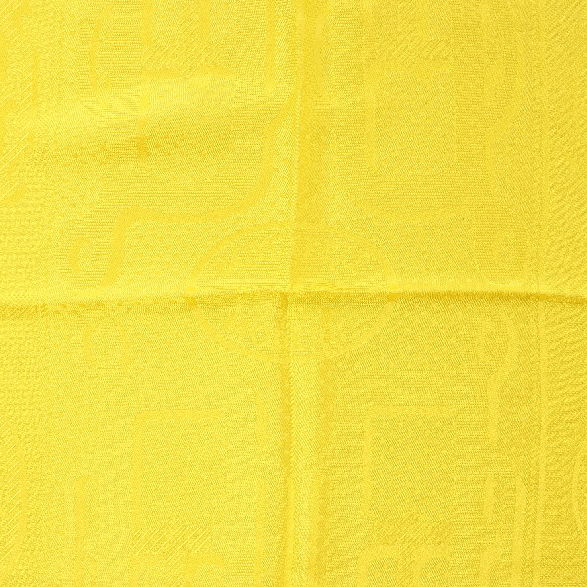 Hermès Carré 90 "BOVCLERIE MODERNE" Silk handkerchief in Yellow