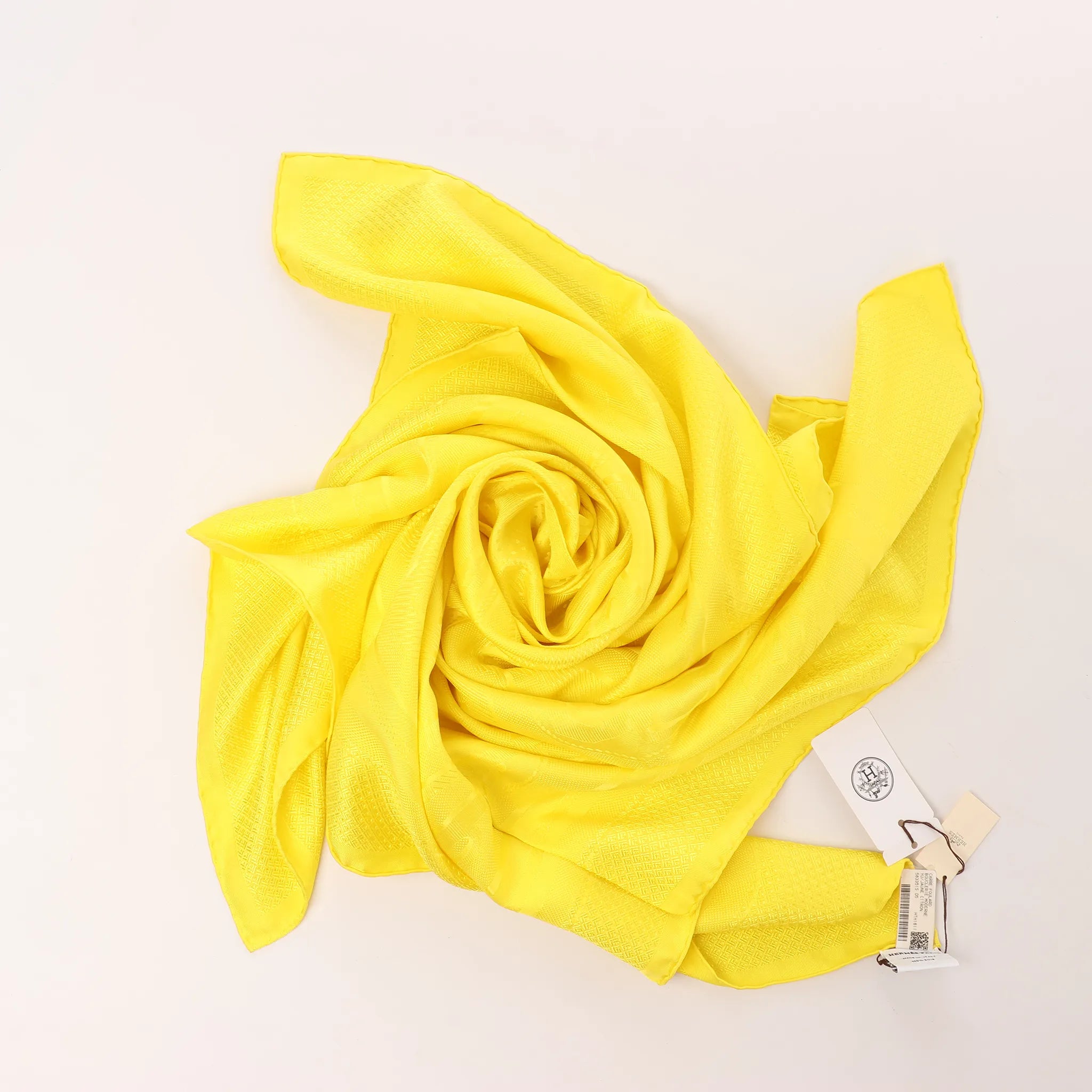 Hermès Carré 90 "BOVCLERIE MODERNE" Silk handkerchief in Yellow
