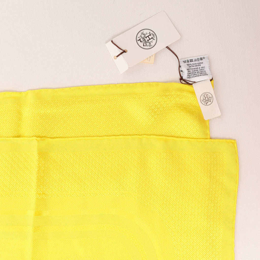 Hermès Carré 90 "BOVCLERIE MODERNE" Silk handkerchief in Yellow