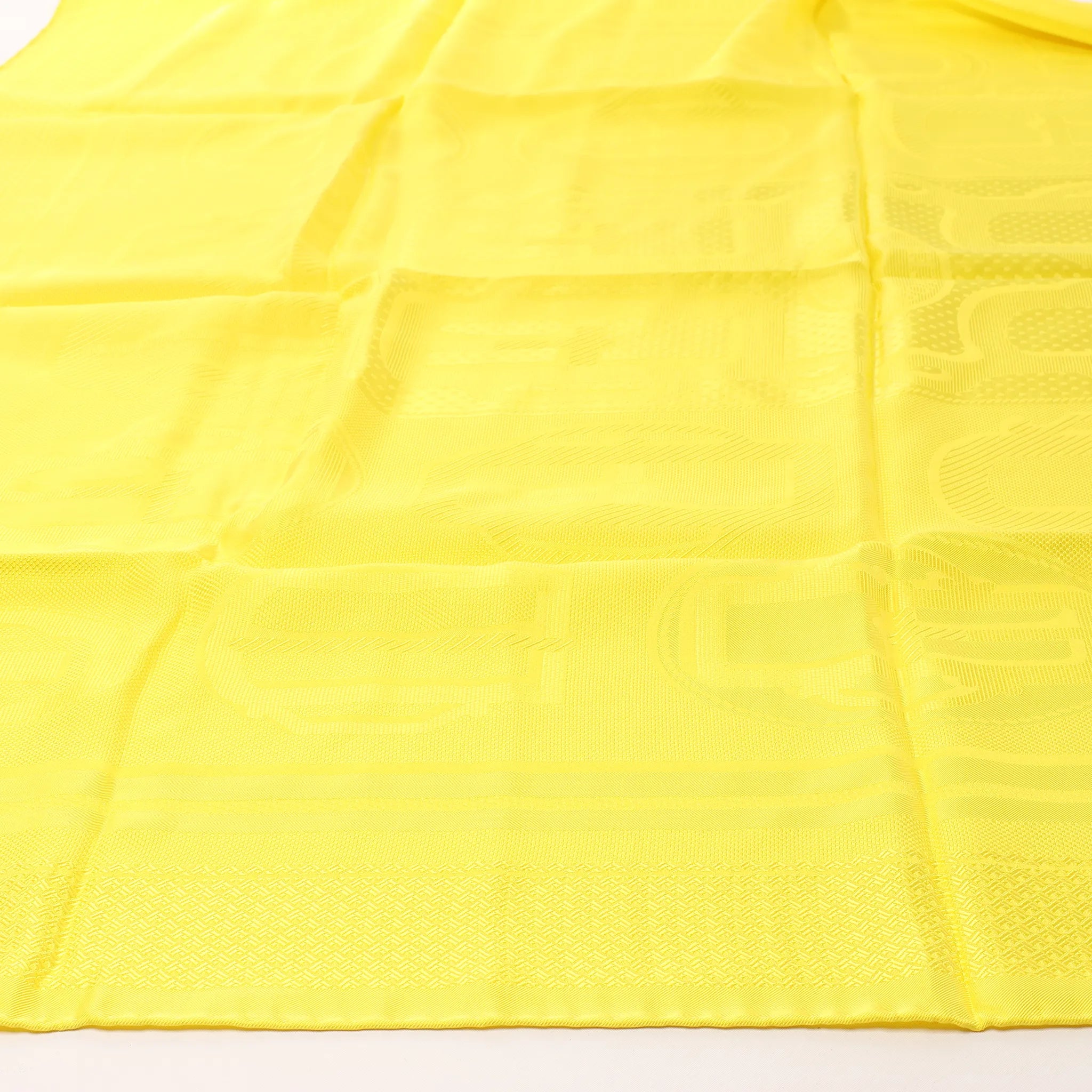 Hermès Carré 90 "BOVCLERIE MODERNE" Silk handkerchief in Yellow