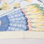 Hermès Carré 90 "BRAZIL" Silk handkerchief in Ivory x Blue