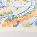 Hermès Carré 90 "BRAZIL" Silk handkerchief in Ivory x Blue
