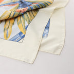 Hermès Carré 90 "BRAZIL" Silk handkerchief in Ivory x Blue