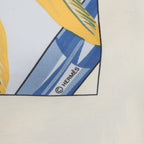 Hermès Carré 90 "BRAZIL" Silk handkerchief in Ivory x Blue